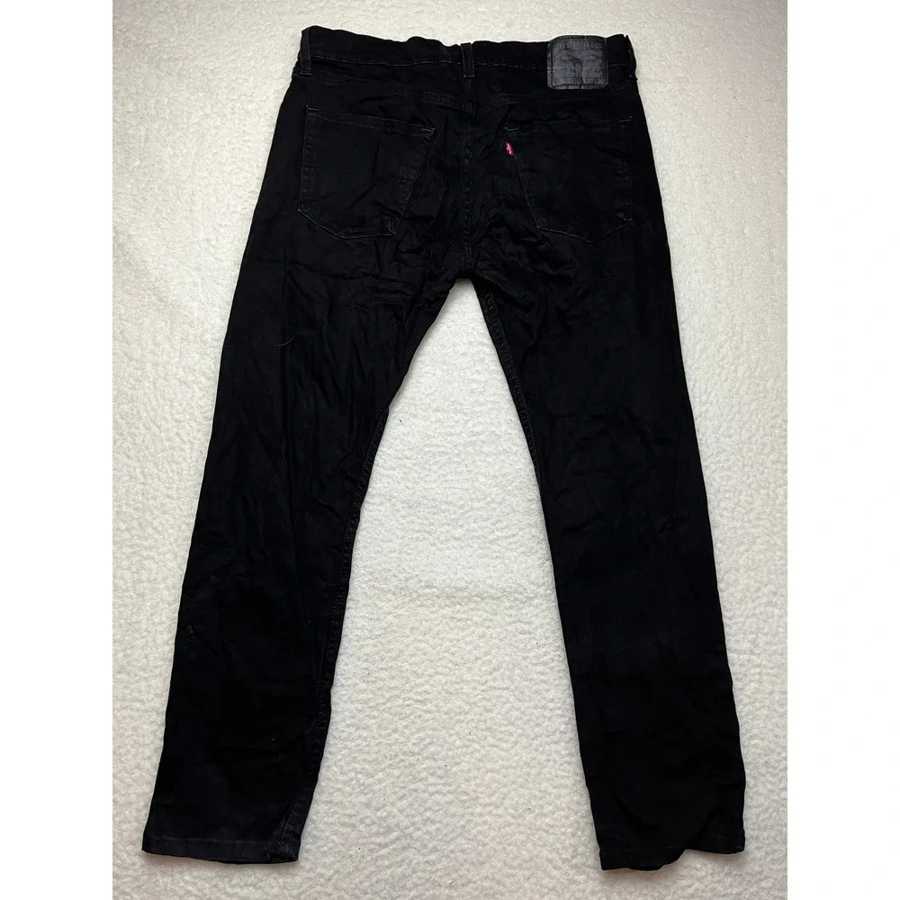 Levis Jeans Mens 33x30 Black‎ 502 Regular Taper Fit Stretch Denim Pants 3869